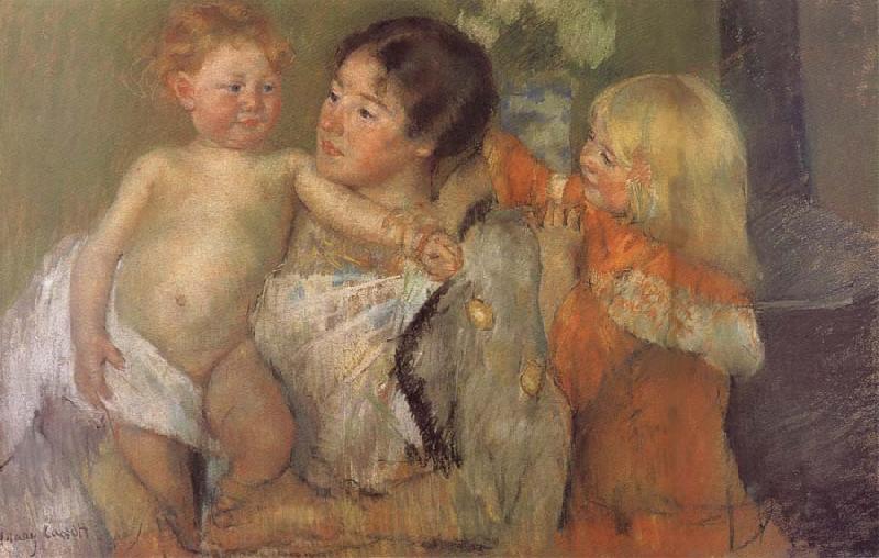 Mary Cassatt After the bath Norge oil painting art